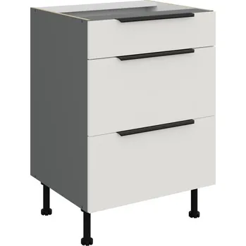 Kuchyňská skříňka Šuplíková skříňka LUNARA - šířka 60 cm, bílá / antracit