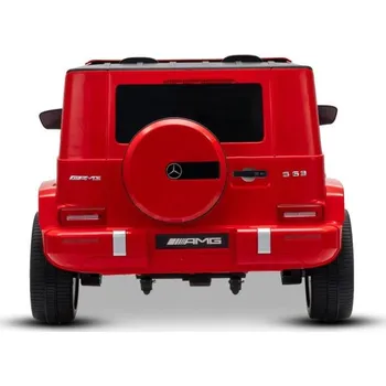 Dětské elektrovozidlo Beneo Mercedes-Benz G63 AMG 4x4 Dvoumístný 24V, červený, MP3 přehrávač s připojením USB/AUX a Bluetooth, pohon 4x4, lithiová baterie , EVA kola s odpružením