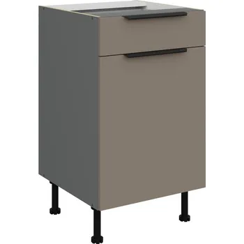 Kuchyňská skříňka Dolní skříňka se šuplíkem LUNARA - šířka 50 cm, tmavě béžová / antracit
