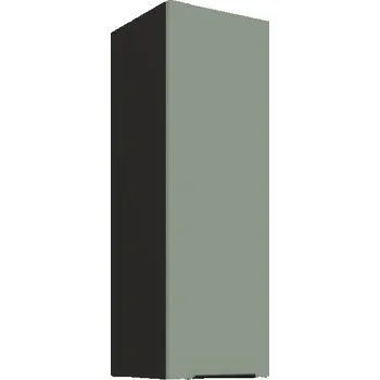 Kuchyňská skříňka Vysoká horní skříňka LUNARA - šířka 30 cm, zelená / černá