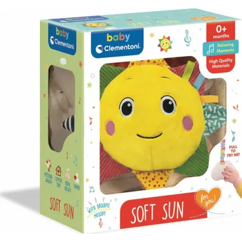 Hudební nástroj pro děti Plyšové sluníčko s Brahmsovou ukolébavkou CLEMENTONI BABY