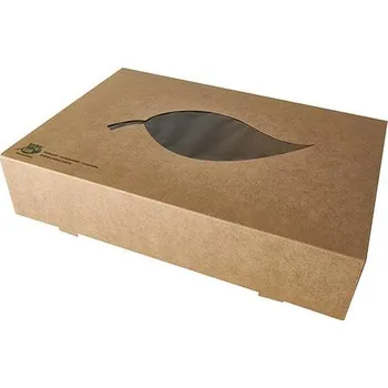 Jednorázové nádobí Kartonový cateringový box s PLA oknem Papstar 464/310/80mm 10ks