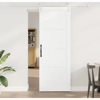 Interiérové dveře vidaXL Posuvné dveře Bílá 78 x 211 cm Masivní borové dřevo [3333249]