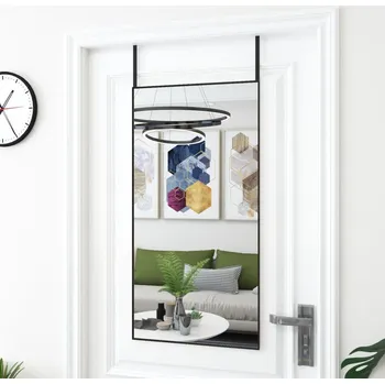 Zrcadlo Zrcadlo na dveře černé 50 x 100 cm sklo a hliník - 8720286344927