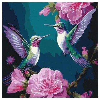 Set školních potřeb Malowanie po numerach - Wróżkowe ptaki...40x40cm