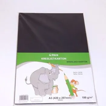 Výtvarný papír Karton kreslící A3/50ks ČERNÝ 180g / ks
