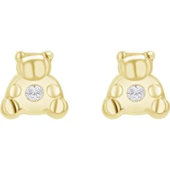 Náušnice Zlaté dětské náušnice s medvídkem Bear