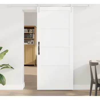 Interiérové dveře vidaXL Posuvné dveře Bílá 86 x 198,5 cm Masivní borové dřevo [3333259]