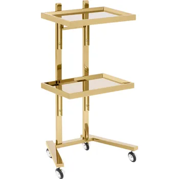 physa Kosmetický vozík - 2 police - 40 x 86 x 50 cm - zlatý PHYSA-CT-1