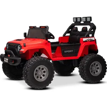 Dětské elektrovozidlo Elektrické autíčko Beneo Motors OFFRIDE 4x4² Dvoumístné 12V, červené, MP3 Přehrávač s USB/AUX vstupem, Pohon 4x4, Lithiová Baterie, EVA kola s odpružením, Dálkový ovladač, LED Světla