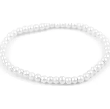 Náramek Výprodej - Perlový náramek - bílá Varianta: 1 (Ø4,5 mm) bílá, Balení: 1 ks