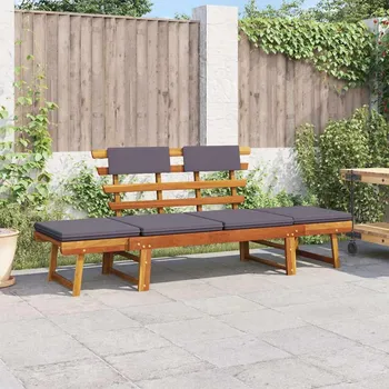 Zahradní lehátko Zahradní denní postel 2 v 1 s poduškami 190 cm masivní akácie - 8719883719061