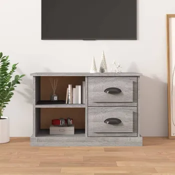 Televizní stolek TV skříňka šedá sonoma 73 x 35,5 x 47,5 cm kompozitní dřevo - 8720845790646
