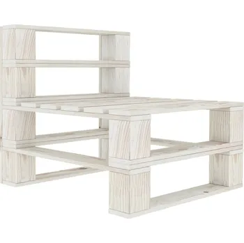 Zahradní pohovka Zahradní středová pohovka z palet dřevo bílá - 8719883855066