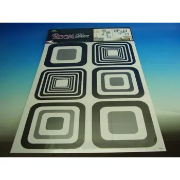 Samolepící dekorace Samolepky pokoj. dekorace ČERNÉ ČTVERCE 70x42 cm /1062/