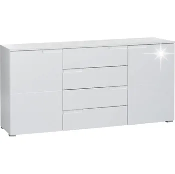 Komoda Skříňka SPICE, lesklá bílá