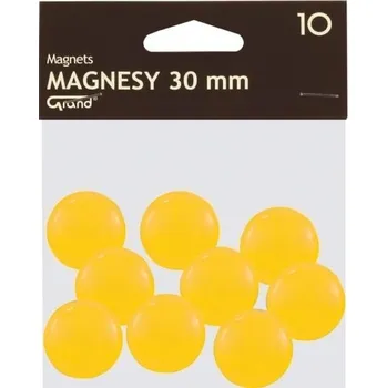 Dekorativní magnet Magnet v plastu kulatý 30mm 10ks žlutý 130-1698
