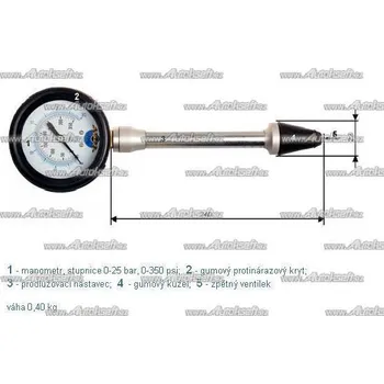 Autodiagnostika Kompresmetr pro benzínové motory - přítlačný NR DN1