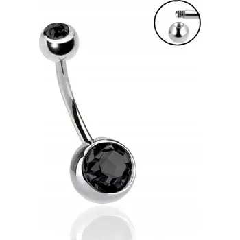 Piercing Titanový piercing s dvěma krystaly