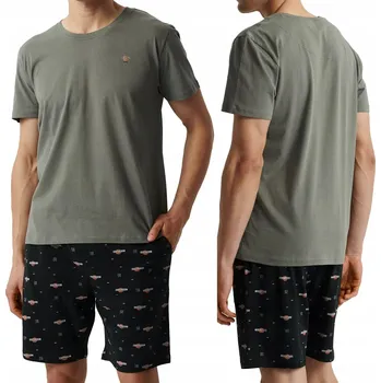 Pánské pyžamo Pánské bavlněné pyžamo Pyžamový komplet na léto ATLANTIC NMP-384 - L