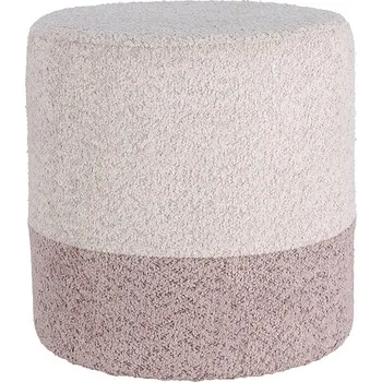 Obývací pokoj Home Styling Collection Kulatý čalouněný puf ve dvou barvách, boucle, 34 × 35 cm, béžový
