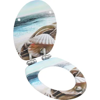 WC sedátko WC sedátko s funkcí pomalého sklápění MDF motiv mušlí - 8718475722762