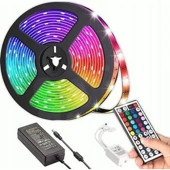 LED páska LED PÁSEK RGB 5050 S NAPÁJECÍM ZDROJEM A DÁLKOVÝM OVLADAČEM 5 METRŮ