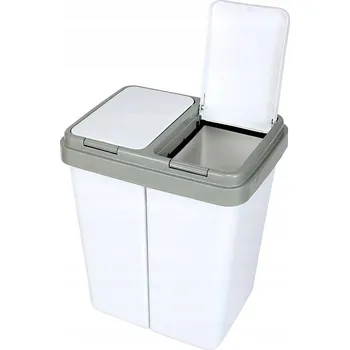 Odpadkový koš Odpadkový koš Krywałd-Katex Duo 2 x 25 l bílý 50 cm x 43,5 cm