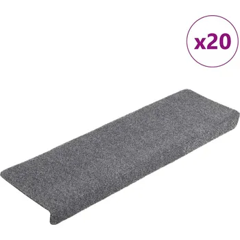 Nášlap na schod Schodové rohože samolepicí 20 ks 65 x 21 x 4 cm světle šedé s obdélníkovým okrajem - 8721288458377