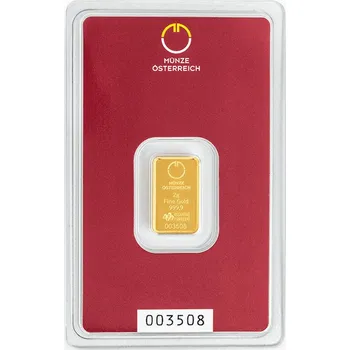 Argor Heraeus Zlatý slitek 2g Münze Österreich