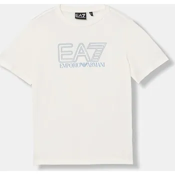 Chlapecké tričko Dětské bavlněné tričko EA7 Emporio Armani 7B000295.AF10375 béžová 01X, vel. 176