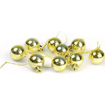 Vánoční dekorace Mini Zlaté ozdoby na vánoční stromeček, vánoční baňky, 9 ks