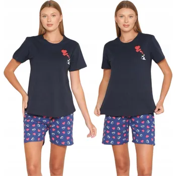 Dámské pyžamo Dámské bavlněné pyžamo MORELLA krátký rukáv letní krátké BAVLNA léto XL