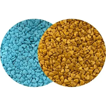 Jedlá dekorace na dort Dortisimo 4Cake Cukrová srdíčka modrá a zlatá (120 g)