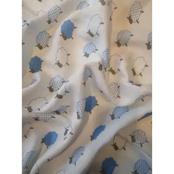 Plena Látková Bambusová tetra plena s potiskem Beránek modrý 60% Bavlna, 40% Bambus, 70x70 cm