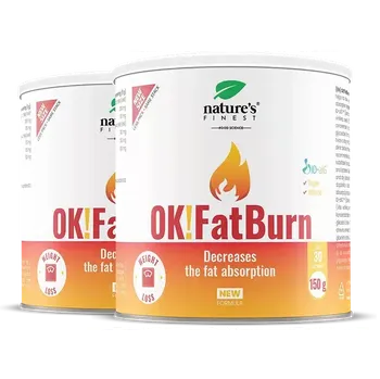 Nature's Finest OK!FatBurn 1+1 | nápoj pro podporu kontroly hmotnosti s ID-alG | L-karnitin, L-tyrosin + vitamín C pro metabolismus a denní kontrolu kalorií