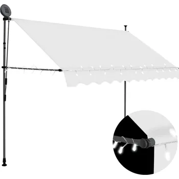 Markýza Ručně zatahovací markýza s LED světlem 250 cm krémová - 8719883761916