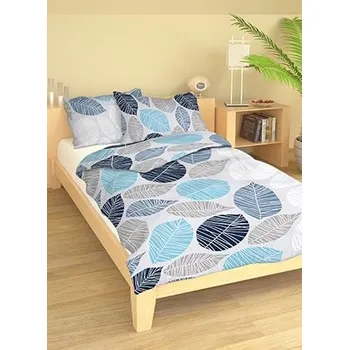 Povlečení Bavlněné ložní povlečení - Listy modré 70x90, 140x200 cm