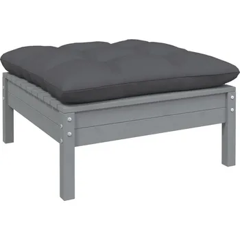 Zahradní sestava Zahradní stolička a antracitová poduška šedá masivní borovice - 8720286670743