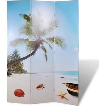 Paraván Skládací paraván 120 x 170 cm pláž - 8718475849117