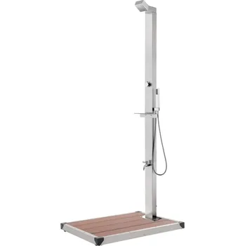 zahrada-XL Zahradní sprcha s hnědou základnou 225 cm nerezová ocel 3070777