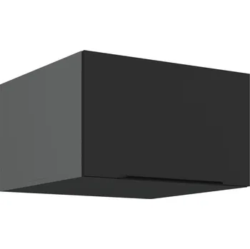 Kuchyňská skříňka Horní hluboká skříňka s výklopnými dvířky LUNARA - šířka 60 cm, černá / antracit