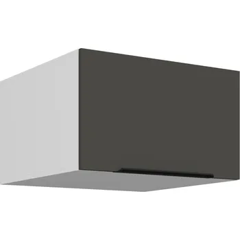 Kuchyňská skříňka Horní hluboká skříňka s výklopnými dvířky LUNARA - šířka 60 cm, grafit / bílá