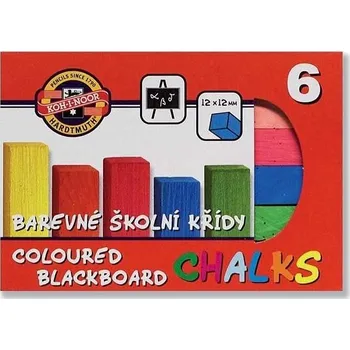 Školní křídy, 6 ks, barevné
