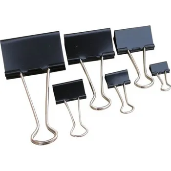 Kancelářská sponka Klip Binder černý Tempus 25mm, 12ks