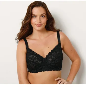 Dámské spodní prádlo Zmenšující krajková podprsenka, s kosticemi černá 85D