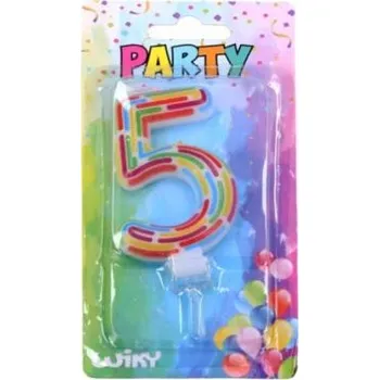 Dortová svíčka Párty svíčka číslo 5 Čárky (W017551)