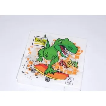Papírový ubrousek Ubrousky Pol-Mak – Dinosaurus na skateboardu (SD_OG_036301 )