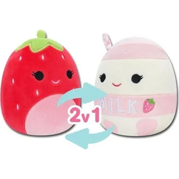 plyšák Plyšák Squishmallows 2v1 Jahoda Scarlet a jahodové mléko Amelie