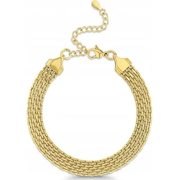 Náramek ZLATÝ DÁMSKÝ NÁRAMEK VZOR BISMARK 17,5 CM OCEL